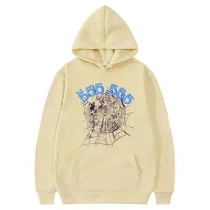 Sp5der 555555 Angel Number Khaki Hoodie