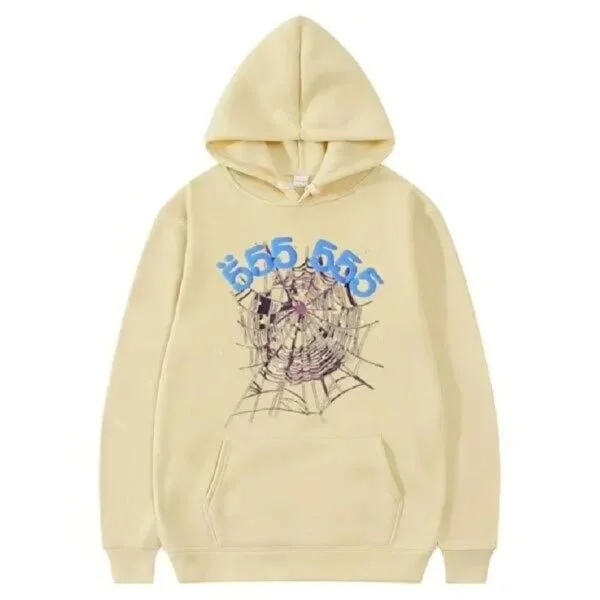 Sp5der 555555 Angel Number Khaki Hoodie Sp5der 555555 Angel Number Khaki Hoodie