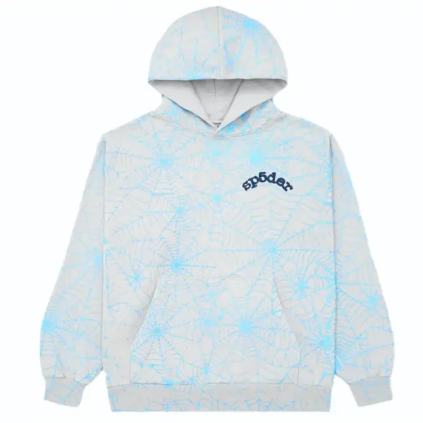 Sp5der AOP Web Hoodie Heather Grey Sp5der AOP Web Hoodie Heather Grey