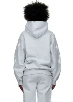 Sp5der Beluga Hoodie Heather Grey Back Style