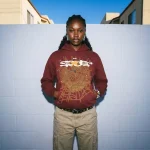Sp5der Logo Hoodie Maroon - Image 4