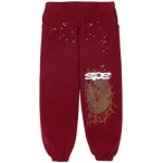 Sp5der Logo Tracksuit Maroon Pants