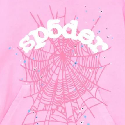 Sp5der OG Web Pink Hoodie Zoom in