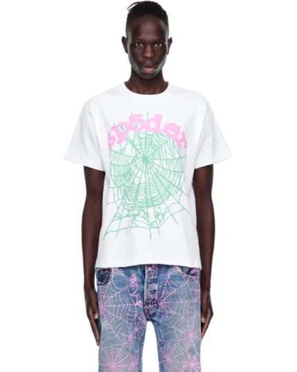 Sp5der OG Web Tee White Front Pose