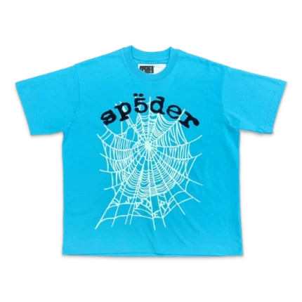 Sp5der OG Web V2 Tee Cyan