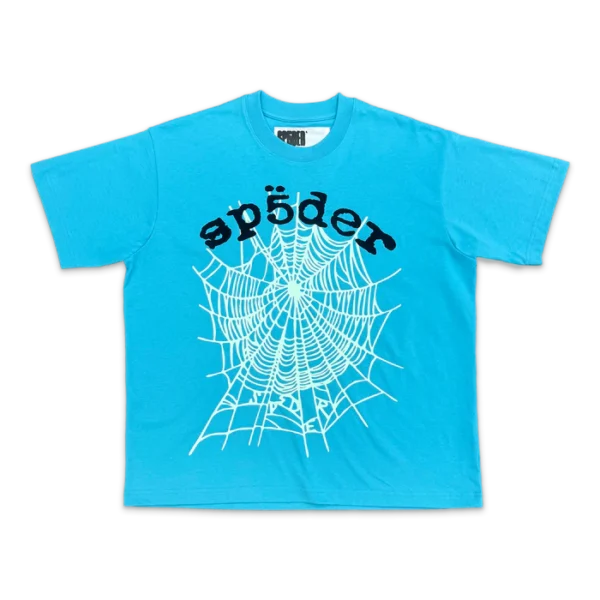 Sp5der OG Web V2 Tee Cyan Sp5der OG Web V2 Tee Cyan