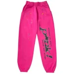 Sp5der PINK Black Logo Sweatpants