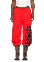 Sp5der PINK V2 Sweatpant Red Wear it