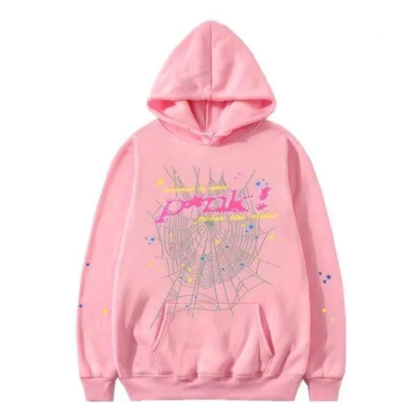 Sp5der Pink Hoodie man Sp5der Pink Hoodie man