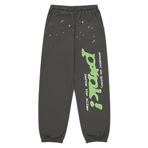 Sp5der Star Logo Sweatpants Charcoal Green Sp5der Star Logo Sweatpants Charcoal Green