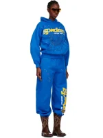 Sp5der TC Hoodie Blue Pose