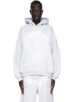 Sp5der Tracksuit Heather Grey OG Web Pose