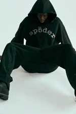 Sp5der VVS Black Tracksuit Wearing