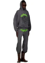 Sp5der Wait Web Slate Grey Tracksuit Wearing