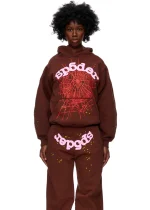 Sp5der Web Hoodie Brown Front