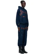 Sp5der Adult Sweatshirt Navy Hoodie Pose in