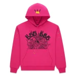 Sp5der Angel Number Pink Hoodie