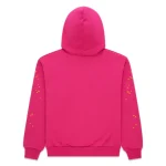 Sp5der Angel Number Pink Hoodie Back in