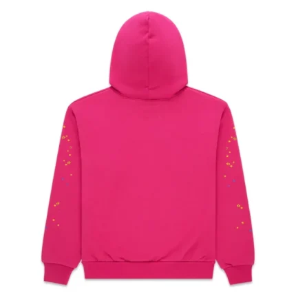 Sp5der Angel Number Pink Hoodie Back in