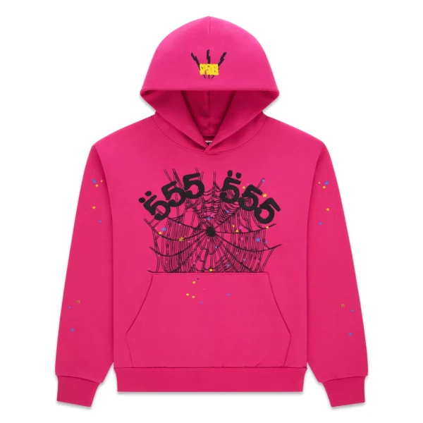 Sp5der Angel Number Pink Hoodie Sp5der Angel Number Pink Hoodie
