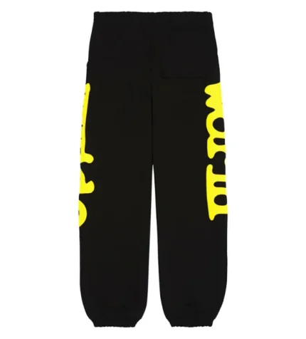 Sp5der Beluga Sweatpants Black-Yellow back in