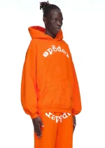 Sp5der LEGACY Tracksuit Orange Pose