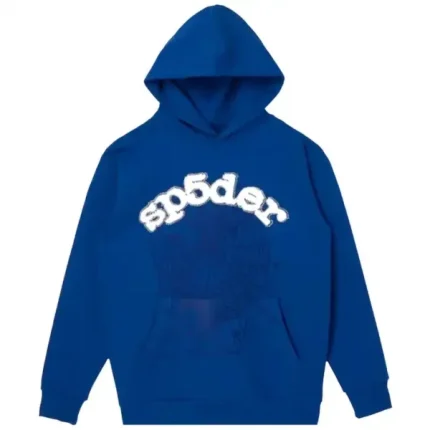 Sp5der Logo Blue Hoodie