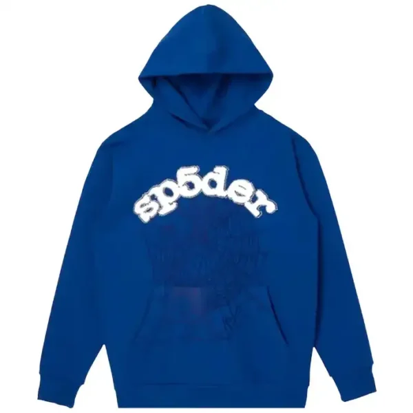 Sp5der Logo Blue Hoodie Sp5der Logo Blue Hoodie