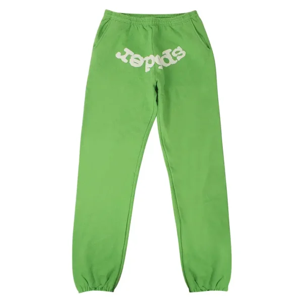Sp5der Logo Print Sweatpants Green Sp5der Logo Print Sweatpants Green