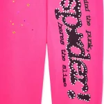 Sp5der PINK V2 Sweatpant Pink Zoom in