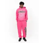 Sp5der PINK V2 Sweatpant Pink in Pose