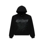 Sp5der Rhinestone Punk V2 Hoodie Black