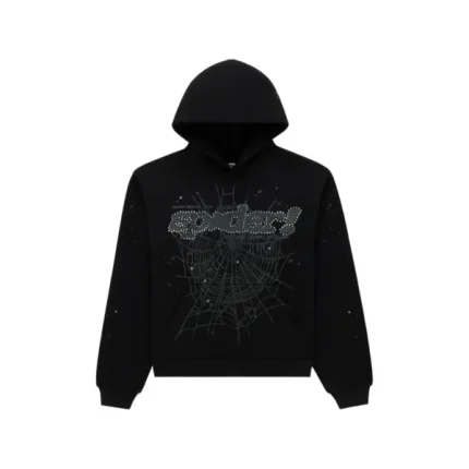 Sp5der Rhinestone Punk V2 Hoodie Black