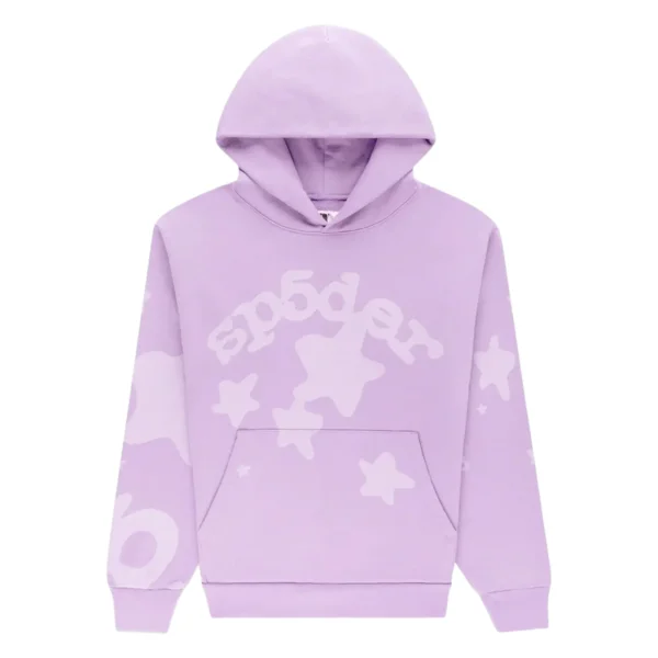 Sp5der Star Pattern Hoodie Purple Sp5der Star Pattern Hoodie Purple