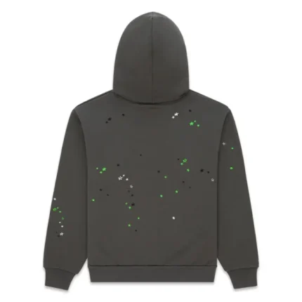 Sp5der Web Graphic Hoodie Charcoal Green Back in
