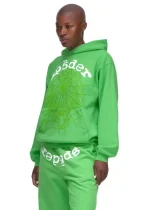 Sp5der Web Tracksuit Slime Green Side
