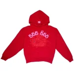 Sp5der Worldwide Red Angel Number 555 Tracksiut Red Hoodie